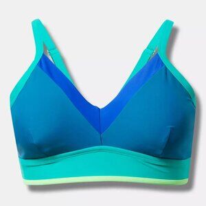 Torrid Wire-Free Triangle Bikini Top 0 0x 12 L Cosmos Blue Green Swim